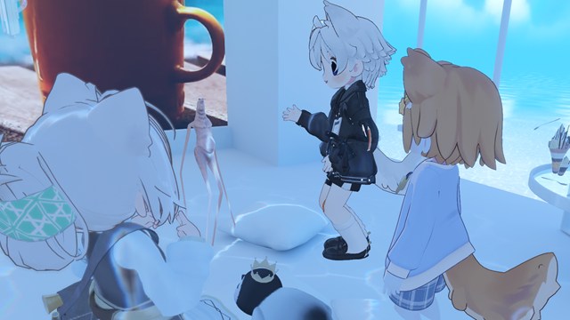 VRChatで説明を続ける我々
